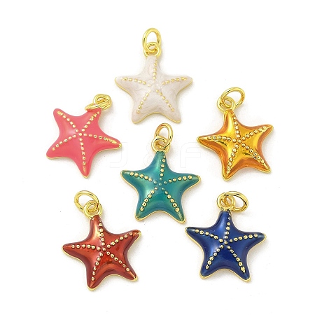 Brass Enamel Pendants KK-U044-14G-1