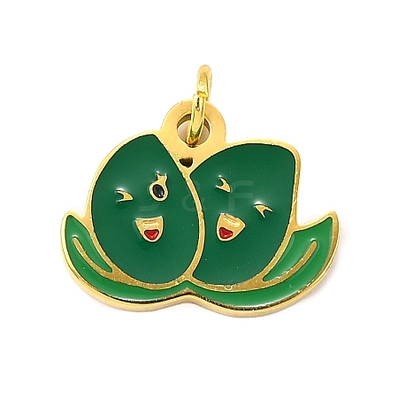304 Stainless Steel Enamel Charms STAS-M121-11D-G-1