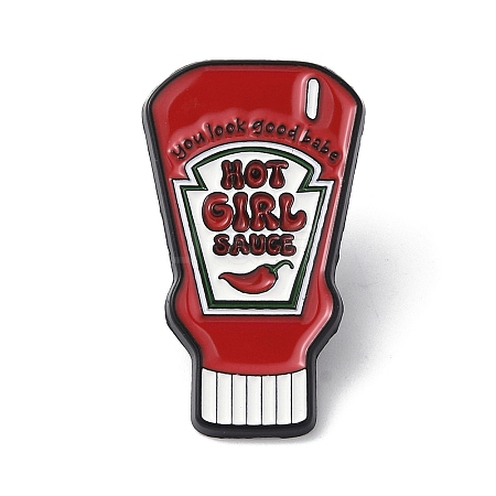 Hot Girl Chilli Sauce Enamel Pins JEWB-M044-03A-EB-1