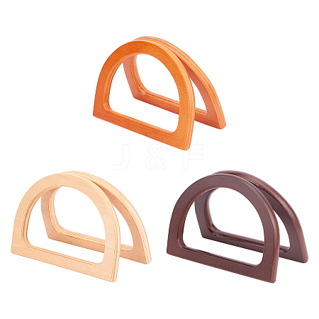 6Pcs 3 Style Wood Bag Handles FIND-PH0001-39-1