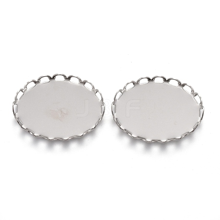 304 Stainless Steel Cabochon Settings STAS-P249-13A-P-1
