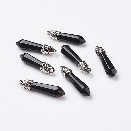 Natural Obsidian Pointed Pendants LS-G-P309-14-1