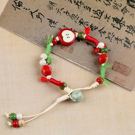 Handmade Porcelain Beaded Charm  Bracelets FS-WG33B94-12-1