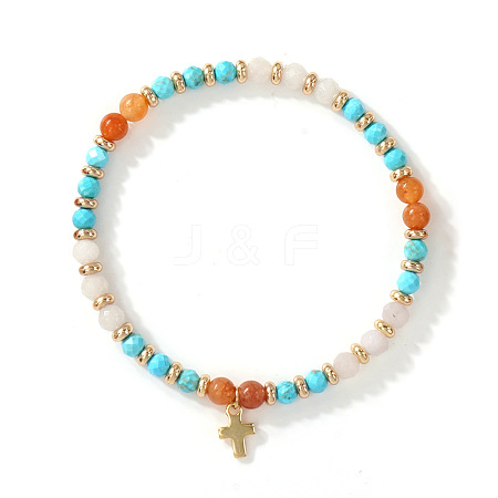 Vintage Brass Cross Charm Bracelets GR0330-2-1