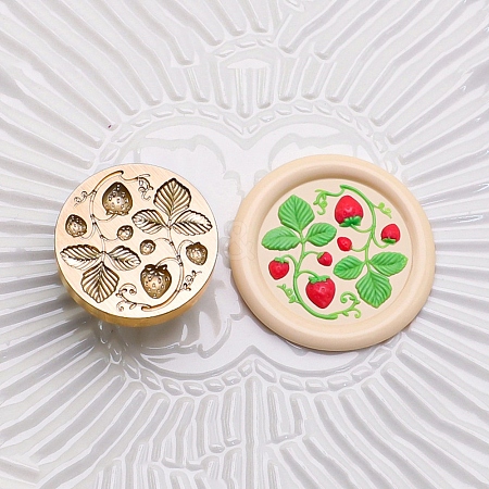 Golden Tone Round Wax Seal Brass Stamp Heads LS-AJEW-Z034-01G-06-1