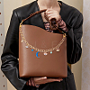 3Pcs Moon Eye Alloy Enamel with Rhinestone Charm Aluminum Cable Chain Bag Decorative Chains HJEW-NB00285-7