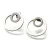 304 Stainless Steel Stud Ring Stud Earrings EJEW-C118-02C-2