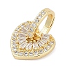 Brass Micro Pave Clear Cubic Zirconia Pendants KK-G522-53G-01-2