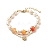 Natural Carnelian Beads Multi-strand Bracelets X1-BJEW-TA00005-1