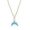 MIYUKI Delica Beads Beaded Mermaid Tail Pendant 304 Stainless Steel Cable Chain Necklaces for Women NJEW-MZ00130-3