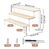 3-Tier Wood & Acrylic Minifigures Display Risers ODIS-WH0043-17B-2