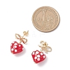 Heart with Bowknot Alloy Lampwork Dangle Stud Earrings EJEW-JE06793-4
