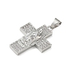 Brass Micro Pave Clear Cubic Zirconia Pendants CU-CBAC53C-01P-2
