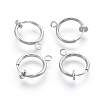 Brass Clip-on Hoop Earrings X-KK-L169-06P-1