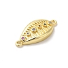 Rack Plating Brass Pave Colorful Cubic Zirconia Shell Shaped Connector Charms KK-Z056-30G-2