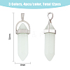 12Pcs 3 Colors Bullet Glass Pointed Luminous Pendants FIND-FH0005-53-2