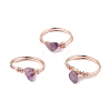 Natural Amethyst Chips Finger Ring RJEW-L082-03RG-05-1