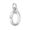 Brass Micro Pave Clear Cubic Zirconia Charms KK-P339-27P-2
