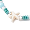 3Pcs Synthetic Turquoise & Porcelain & Dyed Natural Howlite Beads Stretch Bracelets for Women X-BJEW-JB11793-6