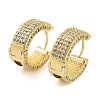 Brass Micro Pave Cubic Zirconia Hoop Earrings for Women EJEW-D086-06G-1