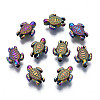 Rack Plating Rainbow Color Alloy Beads PALLOY-S180-343-1