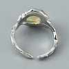 Resin Half Round Open Cuff Ring RJEW-TAC0007-02B-P-2