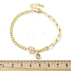 Brass Micro Pave Clear Cubic Zirconia Charm Bracelets BJEW-C083-10G-5