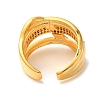 Rack Plating Brass Micro Pave Clear Cubic Zirconia Cuff Rings for Women RJEW-G325-13G-GP-3