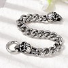 304 Stainless Steel Cuban Link Chains Bracelets for Unisex BJEW-A092-06B-P-2