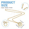 Flat Round with Flower Magnifying Glass Pendant Alloy Rope Chain Necklaces for Women NJEW-WH0013-74G-2
