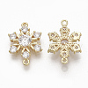 Brass Micro Pave Clear Cubic Zirconia Links X-ZIRC-Q021-059G-NF-2