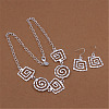 Spiral Square Alloy Necklaces & Dangel Earrings Sets FS-WG00A61-01-1