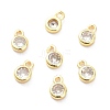 Brass Micro Pave Clear Cubic Zirconia Charms Pendants ZIRC-K086-23G-2