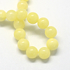 Natural Dyed Yellow Jade Gemstone Bead Strands G-R271-6mm-Y06-1