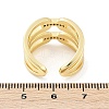 Brass Micro Pave Clear Cubic Zirconia Open Cuff Rings for Women RJEW-R011-10G-02-5