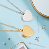 2Pcs 2 Colors Stainless Steel Heart Cinerary Casket Pendant Necklaces NJEW-CN0001-26-7