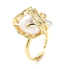 ABS Plastic Pearl Finger Rings RJEW-L128-01G-4