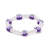 Cute Polymer Clay & ABS Plastic Pearl Beaded Necklace & Stretch Bracelet SJEW-JS01267-4
