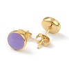 Golden Plated Brass Enamel Stud Earrings EJEW-L234-041A-3