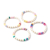 Handmade Polymer Clay Beads Stretch Bracelets BJEW-JB06428-1