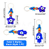 ARRICRAFT 2Pcs 2 Style Turkish Blue Evil Eye Star/Hamsa Hand Pendant Alloy Keychain KEYC-AR0001-28-2