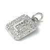 Rack Plating Brass Micro Pave Clear Cubic Zirconia Charms KK-G501-01L-P-2
