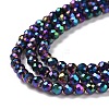 Electroplate Glass Beads Strands GLAA-H021-01B-FP11-5