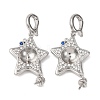 Brass Micro Pave Cubic Zirconia Star Peg Bails KK-A279-01P-1