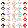 50Pcs 5 Colors Alloy Enamel Pendants ENAM-CJ0004-27-1