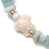 Natural Flower Amazonite Chip Beaded Stretch Bracelets BJEW-JB10689-03-3