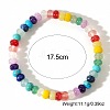 Bohemian Rainbow Mixed Gemstone Rondelle Beaded Stretch Bracelets for Women AG7128-4