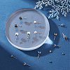 SUNNYCLUE 90Pcs 3 Size 304 Stainless Steel Post Stud Earring Settings STAS-SC0004-85-4