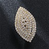Horse Eye Brass Crystal Rhinestone Finger Rings FS-WG798CF-01-2