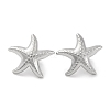 304 Stainless Steel Starfish Stud Earrings EJEW-D281-30S-1